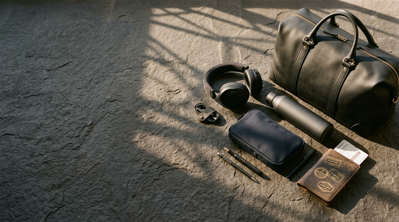 Curated Northstar Supply goods styled on stone
